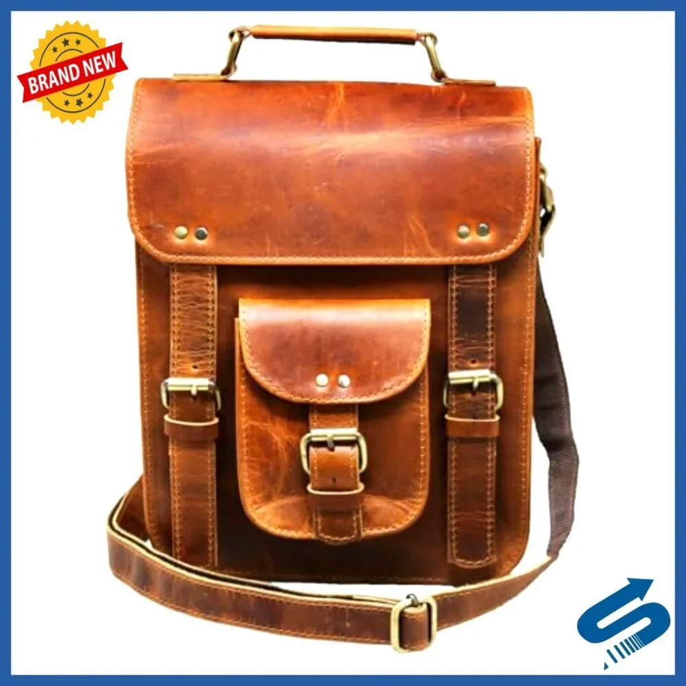 Genuine Leather Messenger Bag Laptop Satchel Crossbody Shoulder Bag